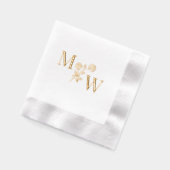 Koppel 2 Initiaal Monogram Lange Steel Rozen Space Folie Servetten (Links)