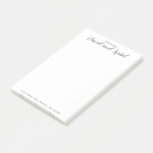 Koppel 2 namen Script-adres formeel Post-it® Notes (Schuin)