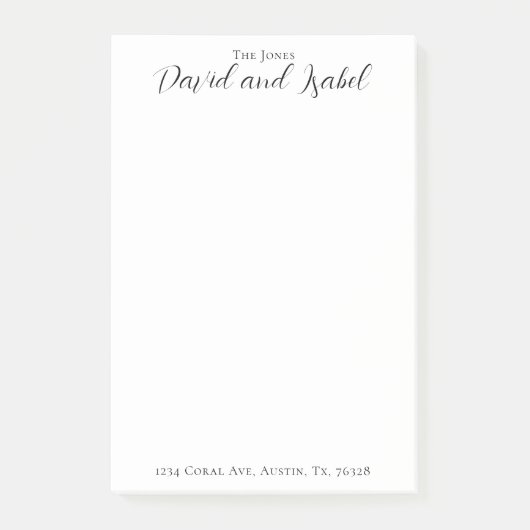 Koppel 2 namen Script-adres formeel Post-it® Notes (Voorkant)