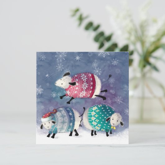 Koppel aan de rand feestdagenkaart (Staand voorkant)