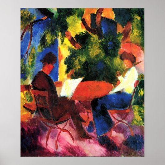 Koppel aan de tuintafel door August Macke Poster (Voorkant)