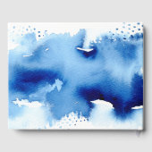 KOPPEL AANDENKEN blauwe aquarel handletteren Gastenboek (Achterkant)