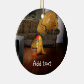 Koppel aardappelen met vader op de couche keramisch ornament (Rechts)