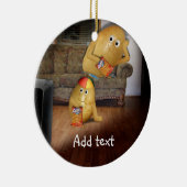 Koppel aardappelen met vader op de couche keramisch ornament (Rechts)