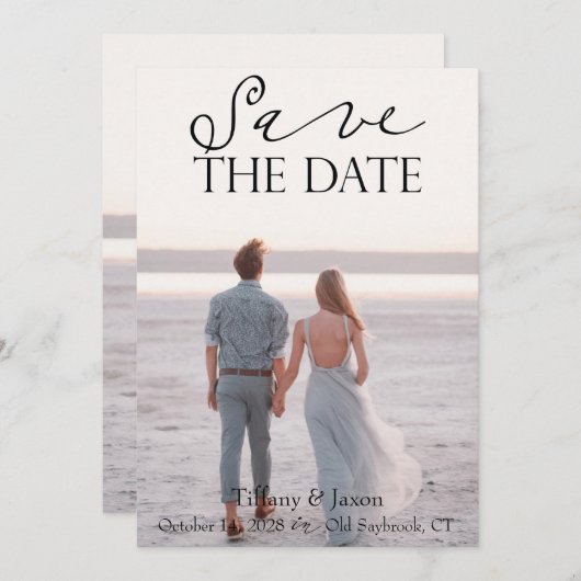 Koppel Afbeelding tekst Sla de datum op Save The Date (Voorkant / Achterkant)