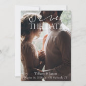 Koppel Afbeelding witte scripttekst Sla de datum o Save The Date (Voorkant)
