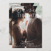 Koppel Afbeelding witte scripttekst Sla de datum o Save The Date (Voorkant / Achterkant)