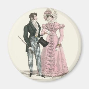 Koppel Antieke Huwelijk 1823 Man Vrouw Mode Magneet