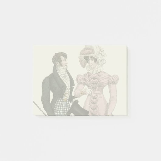 Koppel Antieke Huwelijk 1823 Man Vrouw Mode Post-it® Notes (Voorkant)