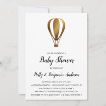 Koppel Baby Shower Gladde Gouden Heet Luchtballon