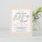 Koppel Baby Shower | Happy Hour Kaart (Staand voorkant)