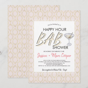 Koppel Baby Shower Happy Hour Kaart
