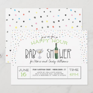 Koppel Baby Shower Happy Hour Kaart