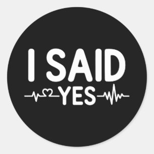 Koppel bijpassend verlovingsfeestje ik zei premium ronde sticker