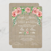 Koppel Bruisfeest BOHO Bloemenkrans Baby's Adem Sc Kaart (Voorkant / Achterkant)