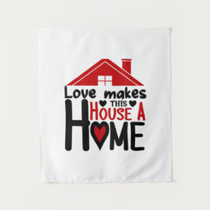 Koppel Cadeau Liefde Maakt Dit Huis Een Thuis Wandkleed