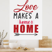 Koppel Cadeau Liefde Maakt Een Thuis Poster (Keuken)