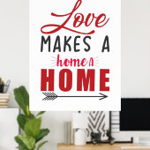 Koppel Cadeau Liefde Maakt Een Thuis Poster (Thuiskantoor)