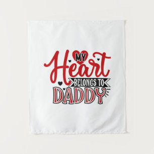 Koppel Cadeau Mijn Hart Hoort Bij Papa Wandkleed