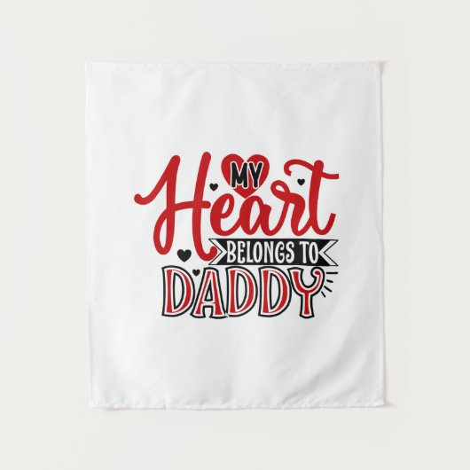 Koppel Cadeau Mijn Hart Hoort Bij Papa Wandkleed (Voorkant)
