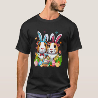 Koppel cavia's Paashaas Chocolade Eieren Bas T-shirt