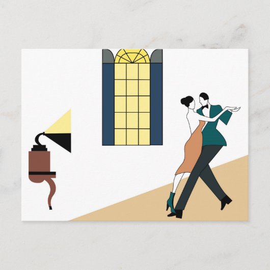 koppel dansen briefkaart (Voorkant)