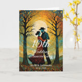  koppel dansen onder de maan Jubileum Kaart (Gele Bloem)