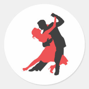 koppel dansen ronde sticker
