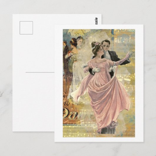 Koppel dansend briefkaart (Voorkant / Achterkant)