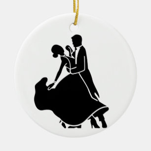 KOPPEL DAT DANSEN OP *1e KERST TEGELIJK SIERADEN Keramisch Ornament