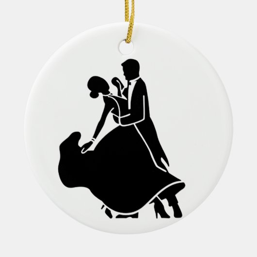 KOPPEL DAT DANSEN OP *1e KERST TEGELIJK SIERADEN Keramisch Ornament (Voorkant)