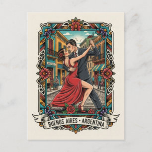 Koppel dat de tango danst in Argentinië Briefkaart