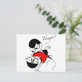 koppel dat een tango stap uitvoert briefkaart (Staand voorkant)