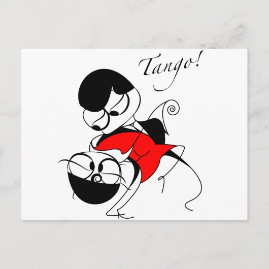 koppel dat een tango stap uitvoert briefkaart (Voorkant)
