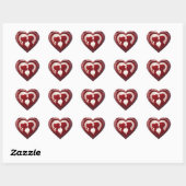 Koppel dat elkaar omhelst in een groot rood hart sticker (Vel)