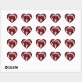 Koppel dat elkaar omhelst in een groot rood hart sticker (Vel)