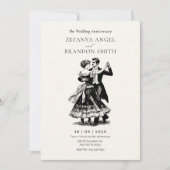 Koppel dat hun trouwdag viert in vintage stijl kaart (Voorkant)