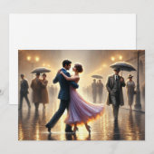 Koppel dat in de regen danst feestdagenkaart (Voorkant / Achterkant)