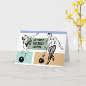 Koppel Dat Samen Bowlt Funny Bowling Multi-Gebruik Kaart (Gele Bloem)