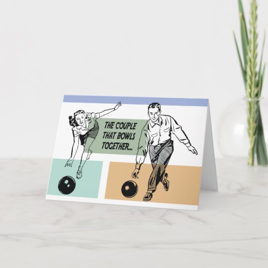 Koppel Dat Samen Bowlt Grappige Bowling Multi-Gebr Kaart (Voorkant)