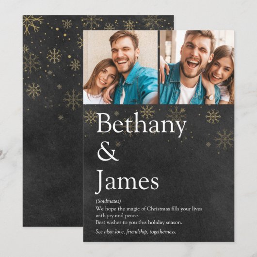 Koppel Definitie 2 Krijtbord Kerstmis Feestdagenkaart (Voorkant / Achterkant)