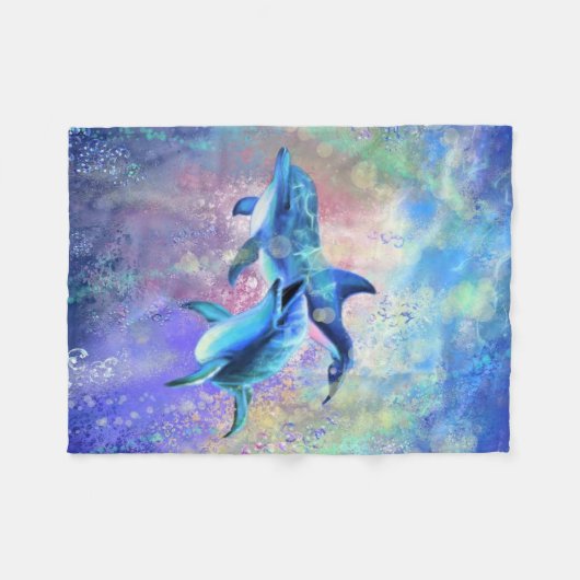 Koppel Dolfijn Baby Fleece Deken (Voorkant (Horizontaal))