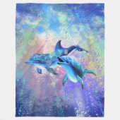 Koppel Dolfijn Fleece Deken (Voorkant)