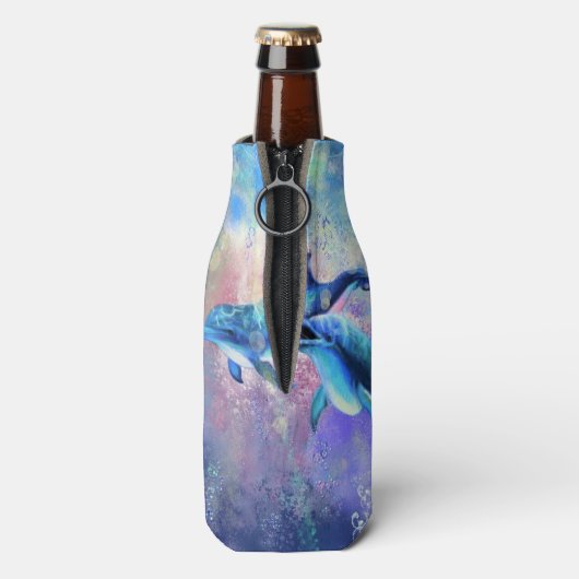 Koppel Dolfijn Fles Koeler (Fles Achterkant)