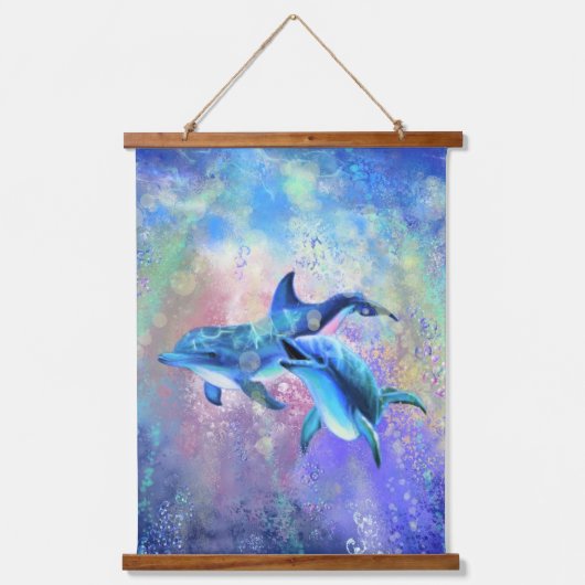 Koppel Dolfijn Hanging Tapestry Hangend Wandkleed (Voorkant)