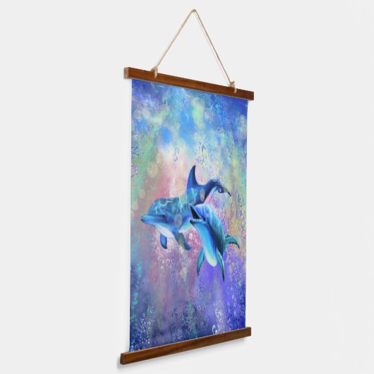 Koppel Dolfijn Hanging Tapestry Hangend Wandkleed (Gebogen)