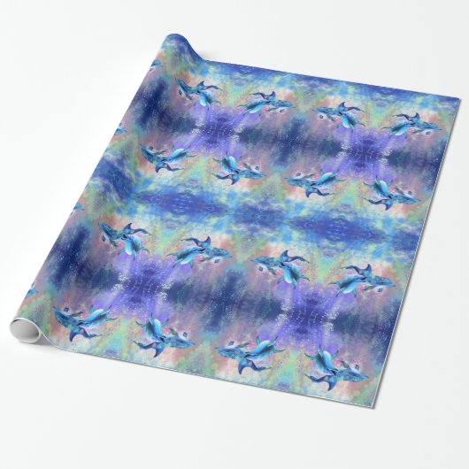 Koppel dolfijn inpakpapier (Uitgerold)
