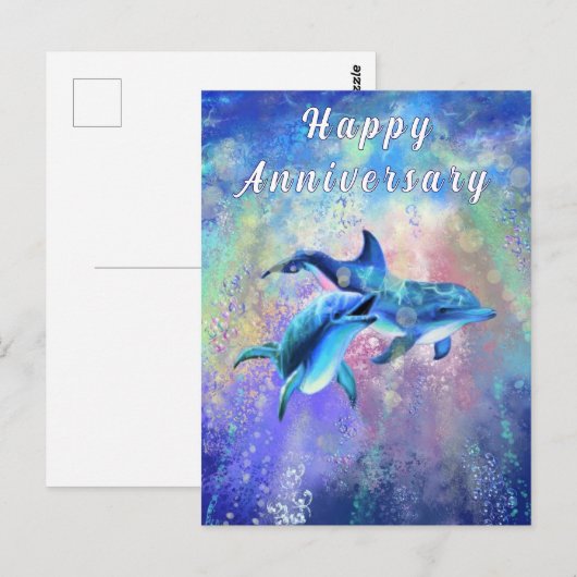 Koppel Dolfijn Jubileum Kaart (Voorkant / Achterkant)
