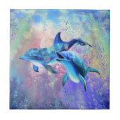 Koppel Dolfijn Keramische Tegel Tegeltje (Voorkant)