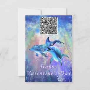 Koppel Dolfijn Valentijnsdag Kaart Uw QR-code